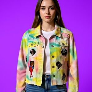 Black girl maids magic denim jacket